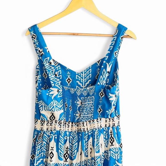 Karen MILLEN Tall Placement Print Woven Tiered Strappy Mini Dress - Picture 11 of 13